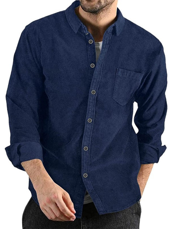 Chic Corduroy Lapel Jacket: Cozy Long-Sleeved Casual Elegance - MENLL